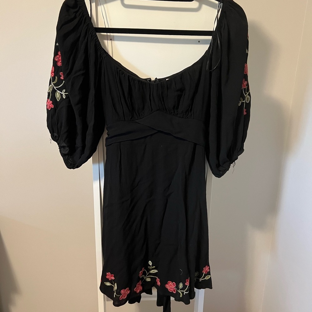 Elegant Black Floral Dress